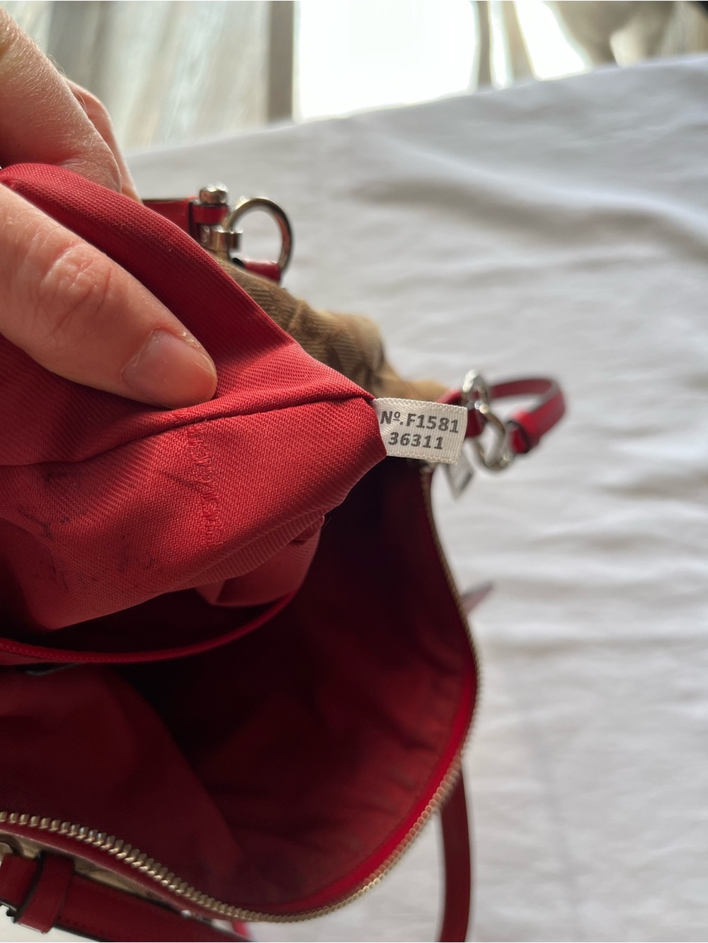 Coach Prairie Satchel with Signature Cs and Red Leather Trim - Picture 14 of 15
